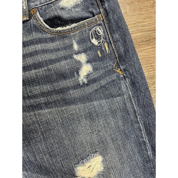 Abercrombie & Fitch Women's Tapered Cotton Distressed Blue Denim Jeans Size 28 - Picture 5 of 10